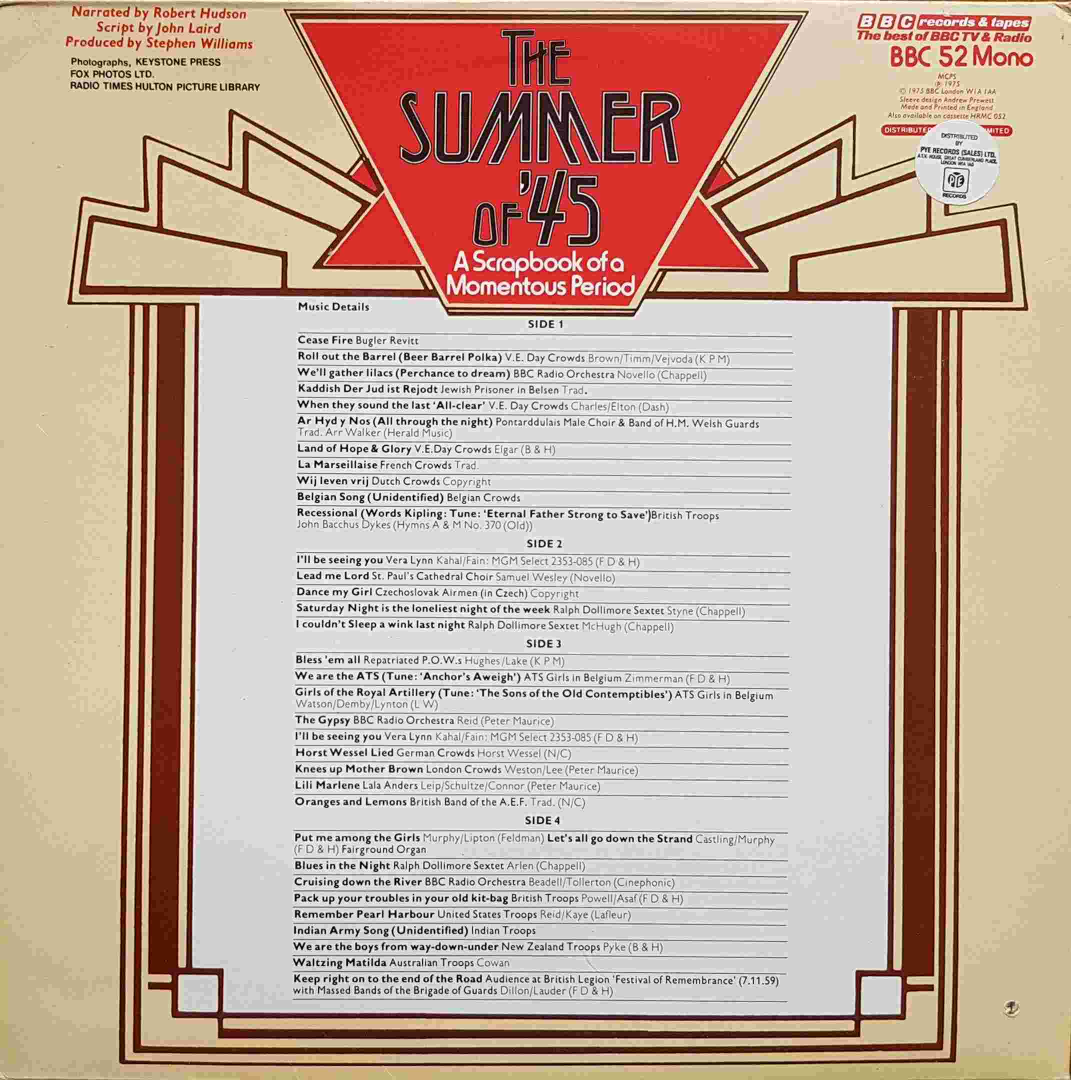 Picture of BBC 52 The Summer Of '45 (A scrapbook of a momentous period) by artist Various from the BBC records and Tapes library